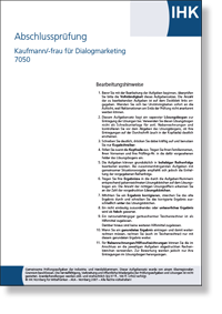 Kaufmann/-frau für Dialogmarketing  IHK-Abschlussprüfung