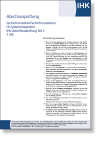 Fachinformatiker / Fachinformatikerin IHK-Abschlussprfung Teil 2 Fachrichtung Systemintegration