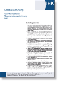 Fachinformatiker / Fachinformatikerin IHK-Abschlussprüfung Teil 2 (AO 2020) Fachrichtung Anwendungsentwicklung