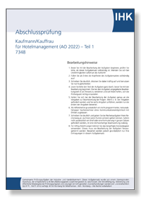 Kaufmann / Kauffrau fr Hotelmanagement  (AO 2022)  <BR>IHK-Abschlussprfung Teil 1